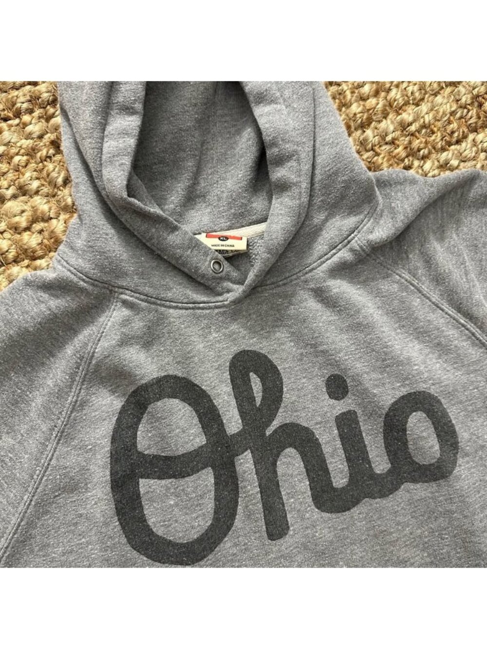 Homage Ohio Script Hoodie Sweatshirt Grey Size XL